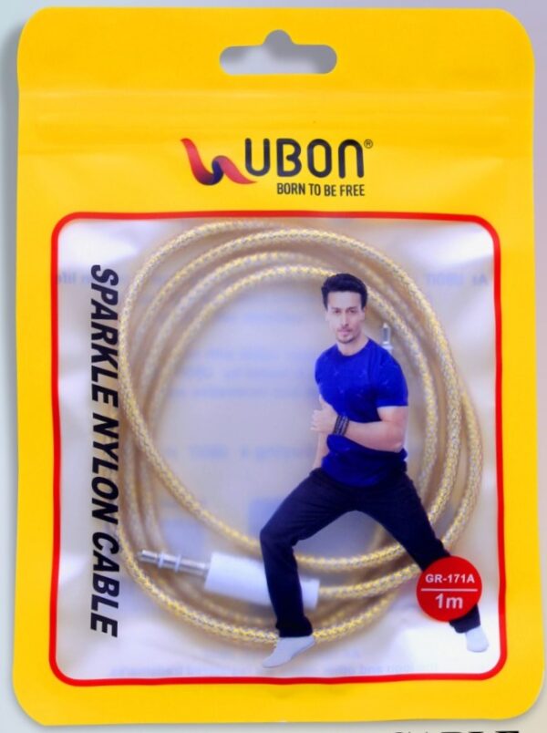UBON GR171A 1Mtr Sparkle Nylon Aux Cable