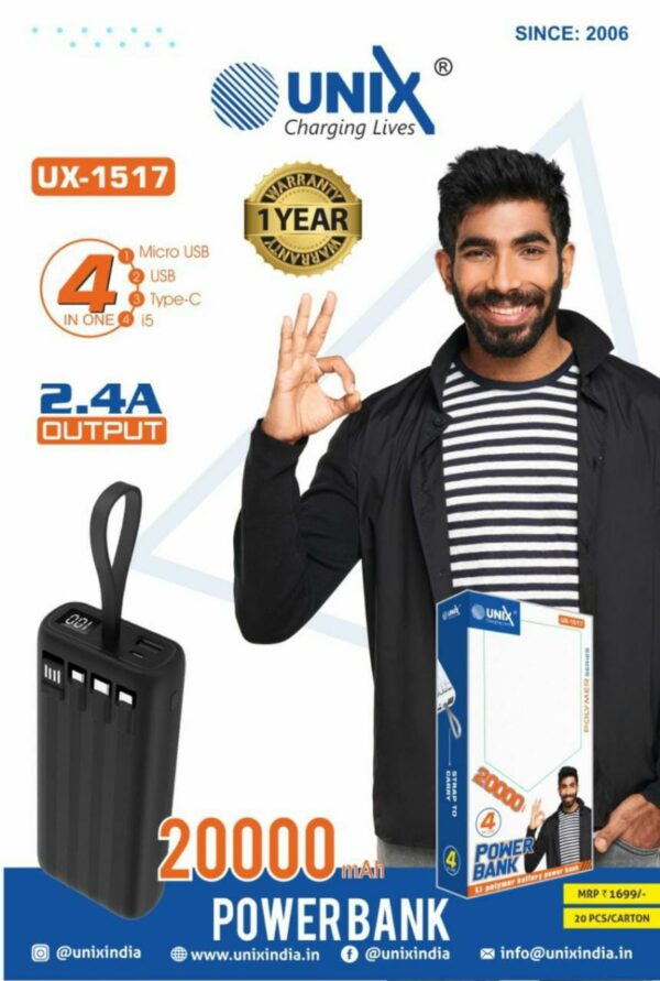 UNIX UX1517 20000mAh 4IN1 PowerBank