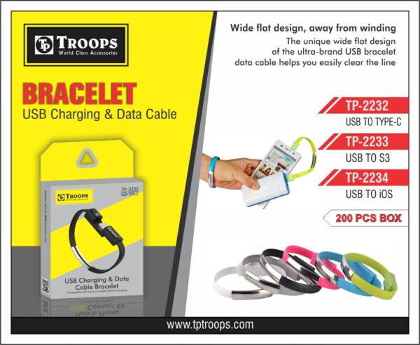 TROOPS TP-2232 USB TO TypeC Bracelet USB Charging and Data Cable