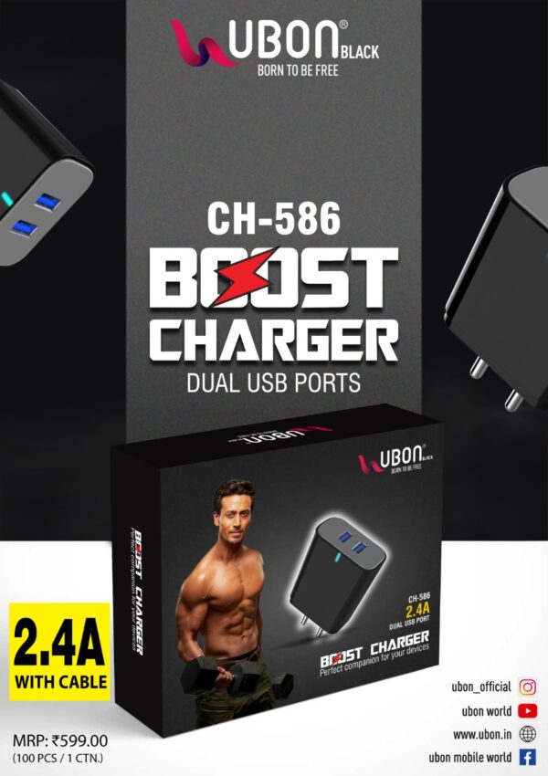 UBON CH-586(2.4A)Dual USB Boost Charge Adaptor